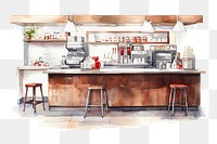 PNG Restaurant furniture kitchen countertop. AI generated Image by rawpixel.