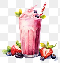 PNG Smoothie strawberry blueberry dessert. 