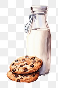 PNG Milk chocolate cookie bottle. AI generated Image by rawpixel.