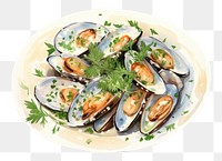 PNG Plate herbs seafood parsley. AI generated Image by rawpixel.