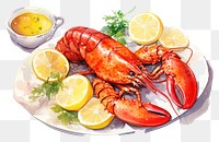 PNG Lobster lemon seafood fruit. AI generated Image by rawpixel.