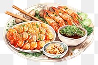 PNG Food chopsticks plate meal. AI generated Image by rawpixel.