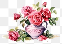 PNG Flower plant vase rose. AI generated Image by rawpixel.