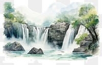 PNG Waterfall landscape outdoors nature. AI generated Image by rawpixel.