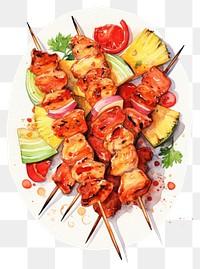 PNG Barbecue grilling grilled skewer. AI generated Image by rawpixel.