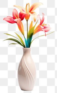 PNG Flower vase plant white background. AI generated Image by rawpixel.