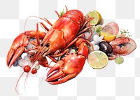 PNG Seafood lobster animal fruit. AI generated Image by rawpixel.