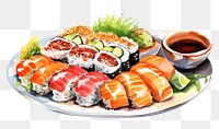 PNG Sushi plate food meal. AI generated Image by rawpixel.