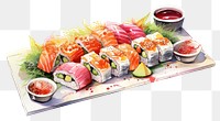 PNG Sushi plate food rice. AI generated Image by rawpixel.