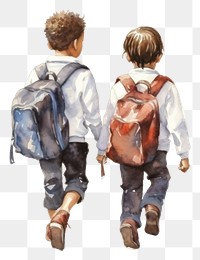 PNG Backpack footwear bag togetherness. AI generated Image by rawpixel.