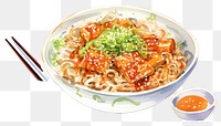 PNG Chopsticks noodle plate food. AI generated Image by rawpixel.