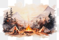 PNG Fire outdoors bonfire camping. AI generated Image by rawpixel.