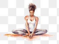 PNG Yoga sitting sports adult. AI generated Image by rawpixel.