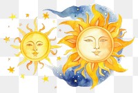 PNG Drawing sun art illustrated. 