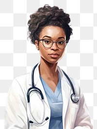 PNG Portrait glasses adult stethoscope. 