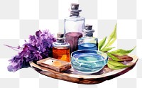 PNG Perfume bottle flower purple. 