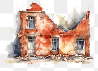 PNG Deterioration architecture destruction splattered. AI generated Image by rawpixel.