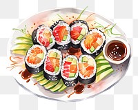 PNG Sushi plate food meal. AI generated Image by rawpixel.