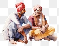 PNG Turban adult art togetherness. 