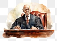 PNG watercolor illustration of Judge, isolate illustration on paper