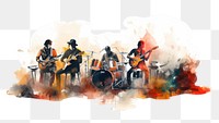 PNG live music, isolated on a white paper background, isolated --ar 3:2