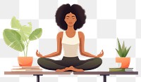 PNG Yoga exercise sitting posture. AI generated Image by rawpixel.
