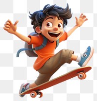 PNG Skateboard cartoon jumping representation. 