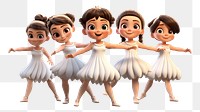 PNG  Dancing cartoon ballet doll. AI generated Image by rawpixel.