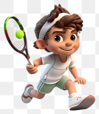 PNG Tennis cartoon sports racket. AI generated Image by rawpixel.