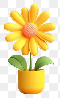 PNG Daisy cartoon flower yellow. 