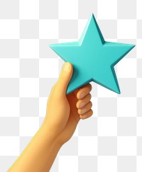 PNG Symbol hand star turquoise. AI generated Image by rawpixel.