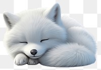 PNG Arctic fox sleeping mammal animal white.