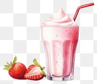 PNG Strawberry milkshake smoothie dessert transparent background