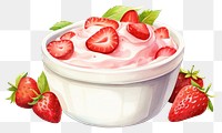 PNG Strawberry dessert yogurt fruit. 