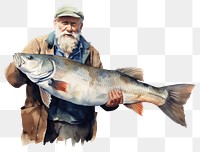 PNG Fish fisherman holding animal. 