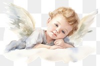 PNG Angel baby portrait representation. 