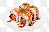 PNG Sushi food plate meal transparent background