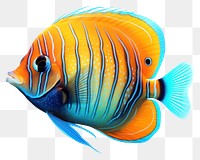 PNG Fish animal white background pomacanthidae, digital paint illustration. 