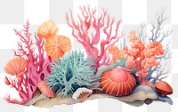 PNG Nature sea coral reef, digital paint illustration.