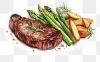 PNG Steak plate meat food. AI generated Image by rawpixel.