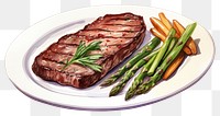 PNG Steak plate meat food. AI generated Image by rawpixel.