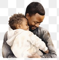 PNG Portrait newborn hugging father. 