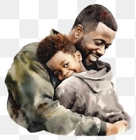 PNG Portrait hugging father baby. 