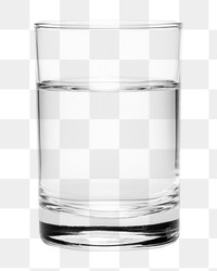 PNG Photo of a plain pure water glass with a water in it, isolated on an white background