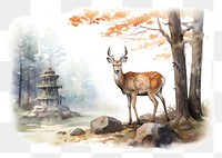 PNG Oil painting illustration of Nara, isolated 