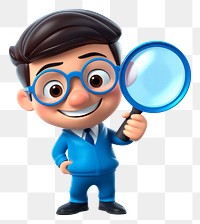 PNG Magnifying holding cartoon blue. 