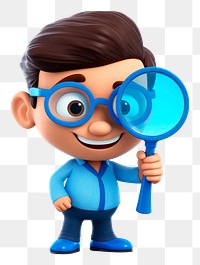 PNG Magnifying holding cartoon blue. 