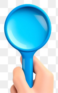 PNG Magnifying holding blue hand. 