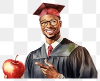 PNG Graduation portrait student glasses. AI generated Image by rawpixel.