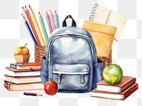 PNG Backpack pencil school white background